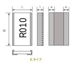 金属箔低抵抗チップ抵抗器（長辺電極）