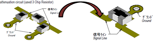 attenuation circuit(used 3 Chip Resistor)