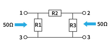 Examples of resistance combination for specific attenuation values